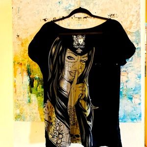 Iron Fist Tattoo Girl Pocket Tee